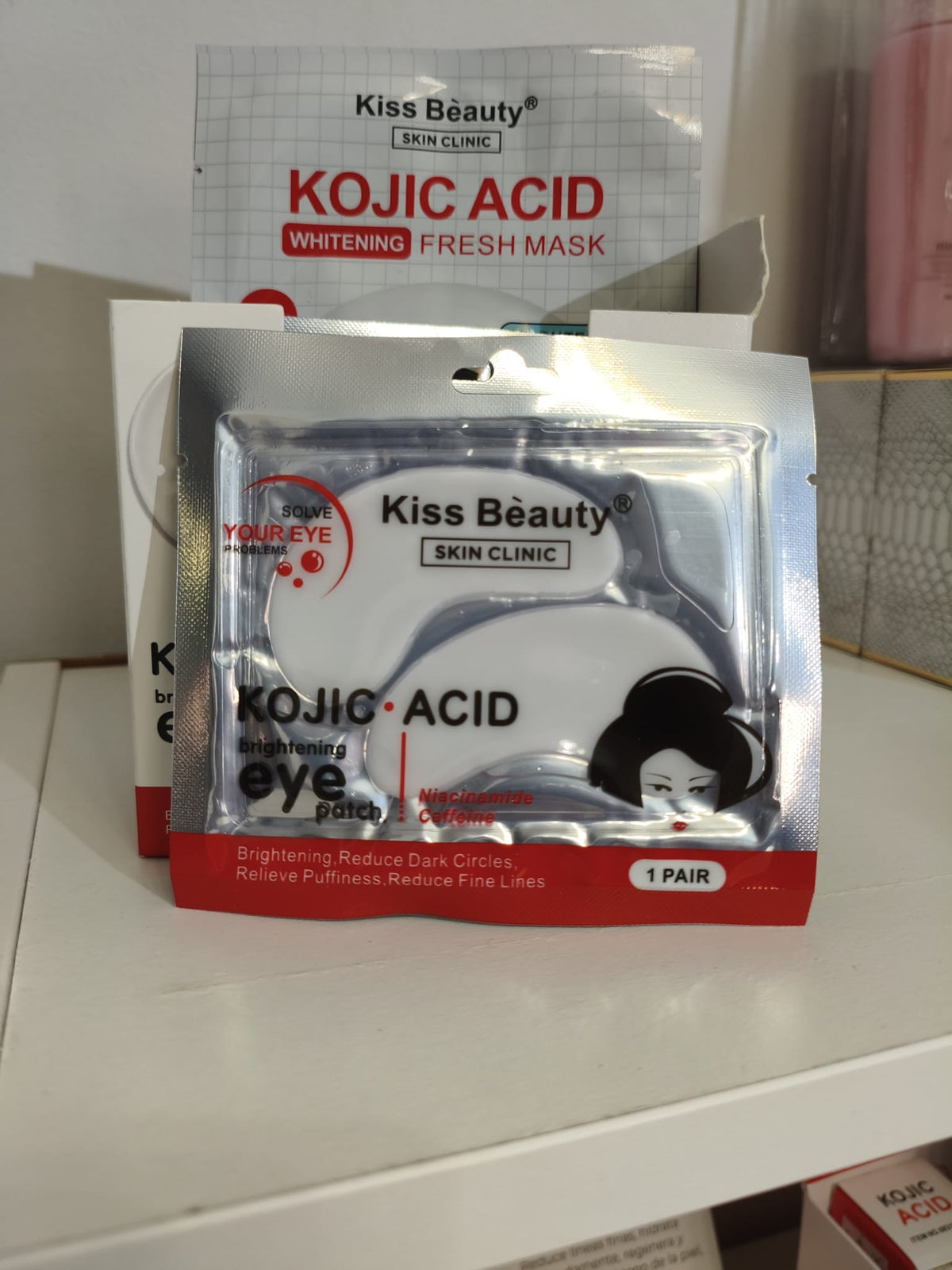 Parches de Ojos Kojic Acid Brightening Eye Patch – Con Niacinamida y Cafeína para Ojeras y Bolsas (1 Par)