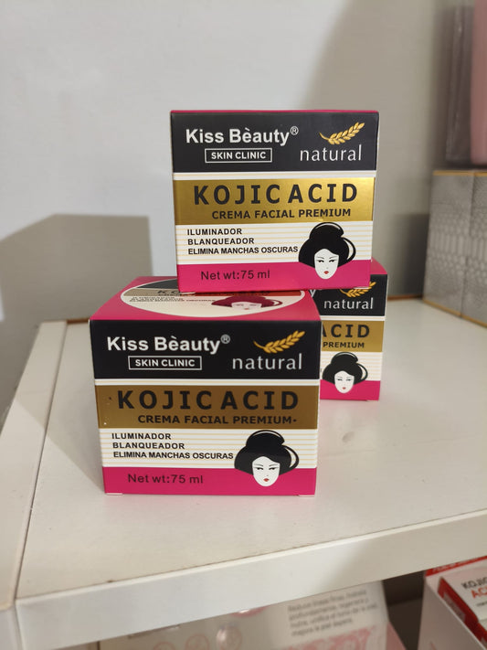 Crema facial premium ácido kójico Kiss Beauty – Iluminadora y anti-manchas