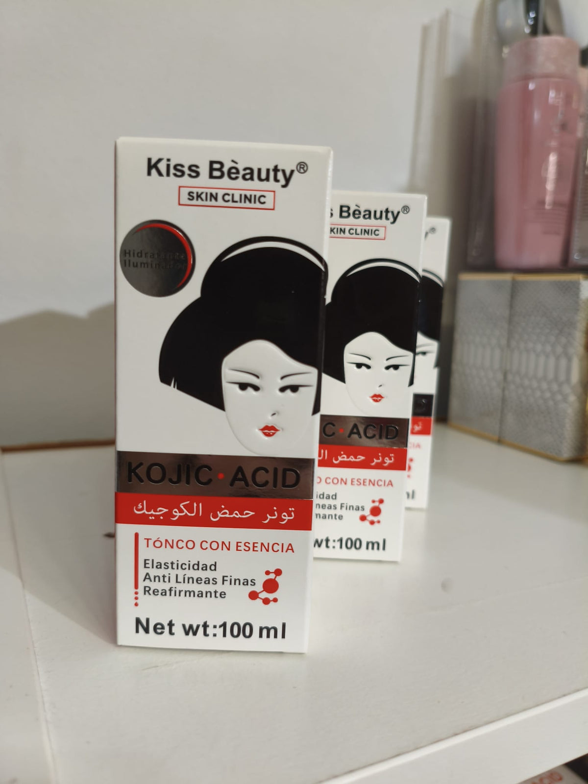 Tónico Facial con Esencia de Ácido Kójico Kiss Beauty – Reafirmante, Anti-Edad y Elasticidad (100ml)
