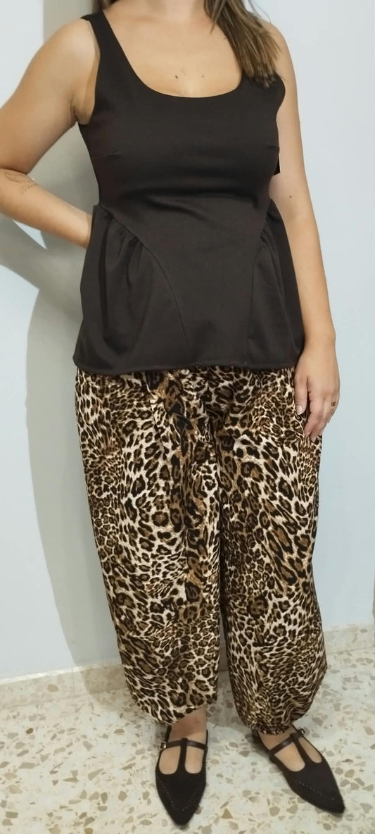 PANTALON BOMBACHO ANIMAL PRINT