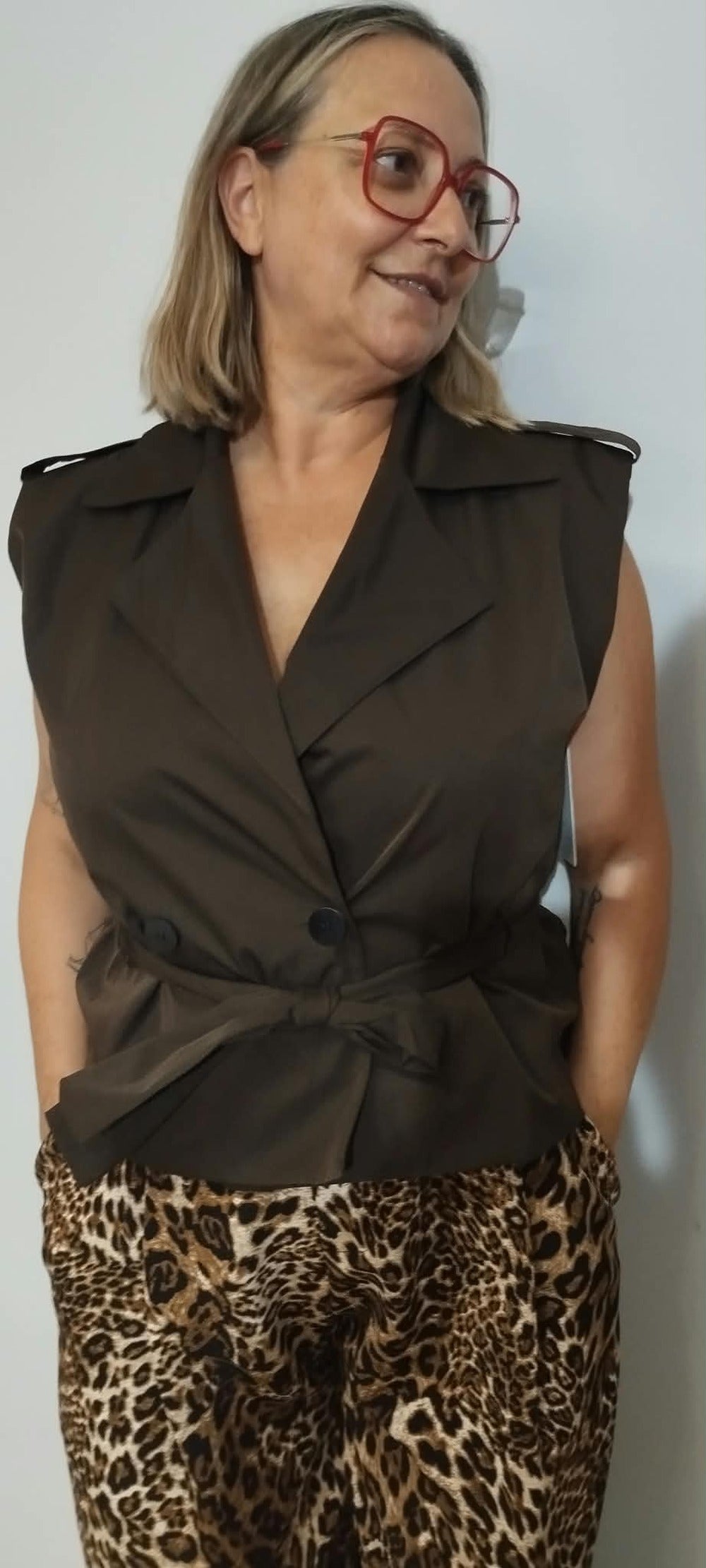 Chaqueta sin manga Valentina tela Gabardina - 2 Colores